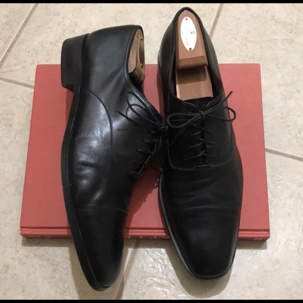 Salvatore Ferragamo Leather Cap Toe Derby Shoes